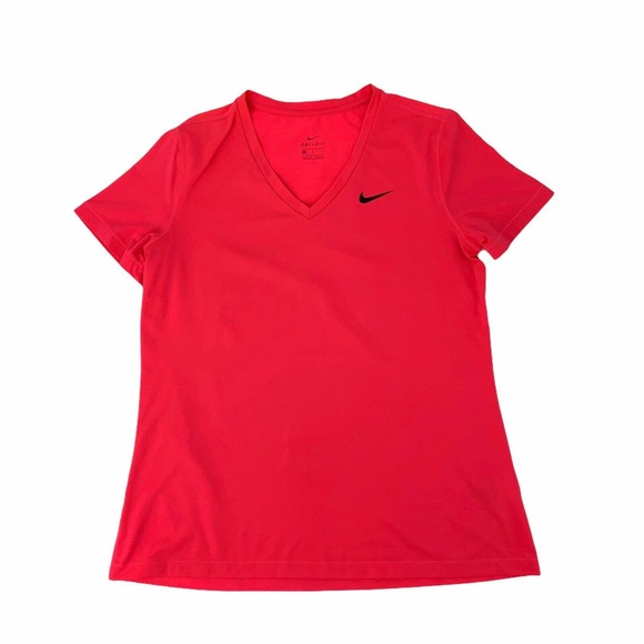 Nike Tops - Nike Dri Fit Neon V Neck Shirt Active Stretch Tee